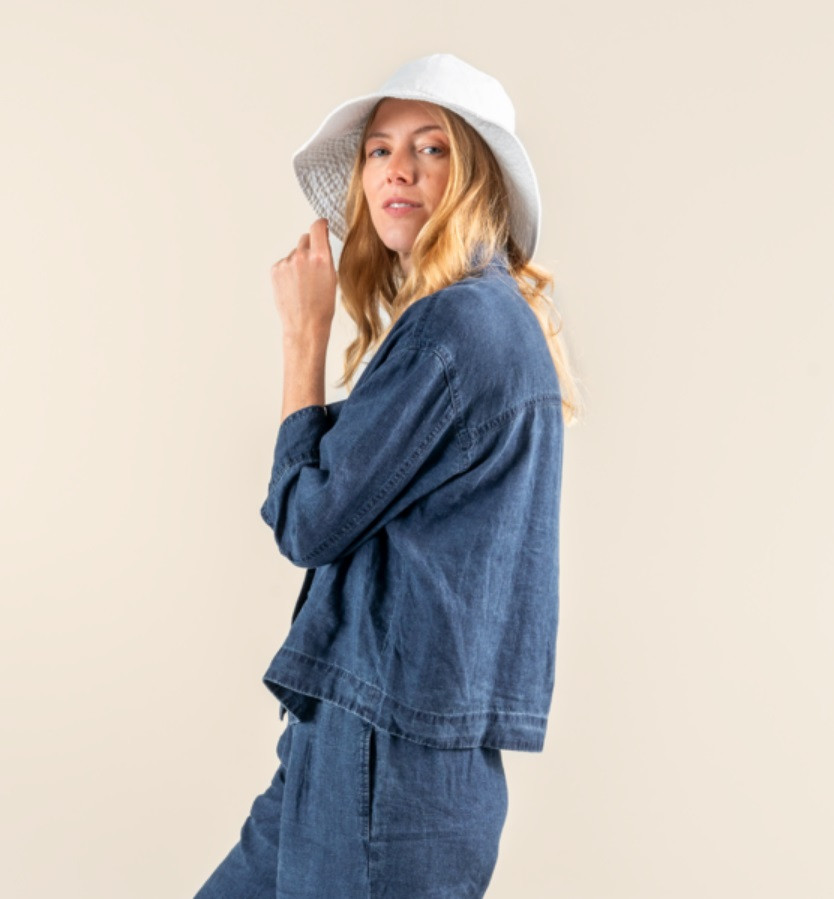 Women's Linen Cardigan - ROXANA - Little Spruce Organics