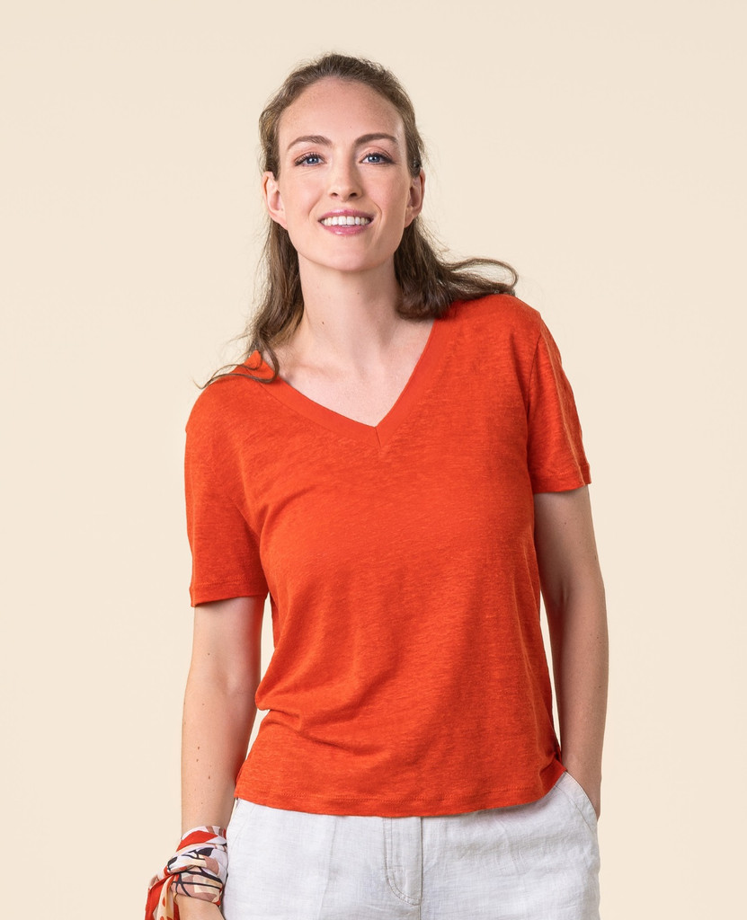 Women Linen T-Shirt