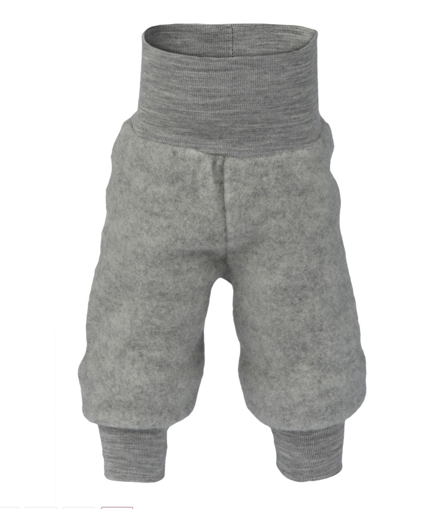 Organic Wool Fleece Pants with High Waistband
Color: 091 light grey melange