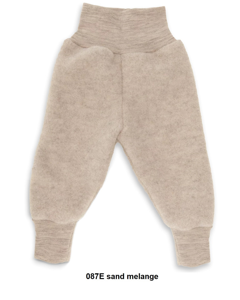 Organic Wool Fleece Pants with High Waistband