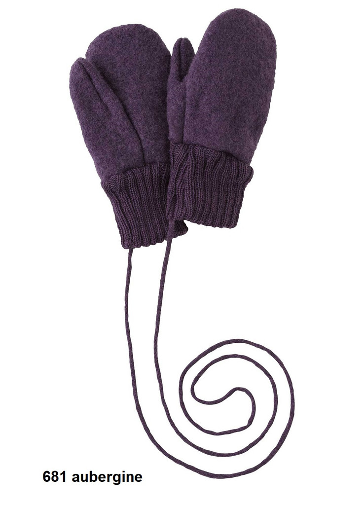 【nat.】 cepie ウールミトン パープル 紐付き Disana Organic Boiled Wool Mittens - Little Spruce Organics
