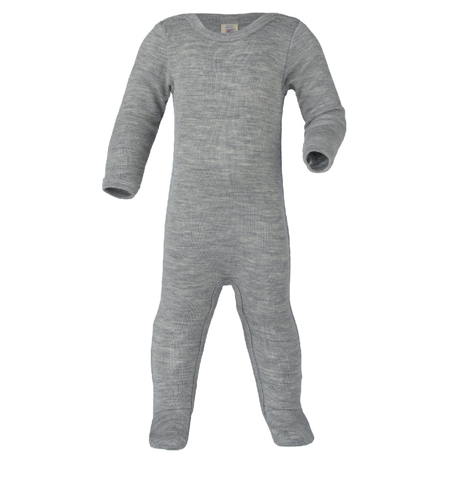 Organic Wool/ Silk Footed Pajamas
Color: 091 grey melange