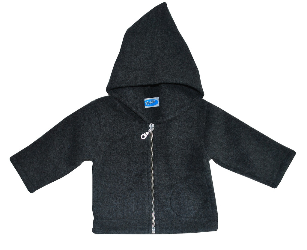 Organic Wool Fleece Hooded Jacket
Color: Dark Grey