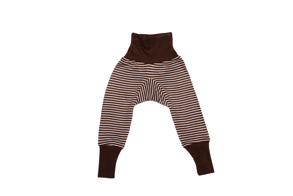 Organic Wool/ Silk Pants with Waistband
Color: Brown Stripes