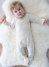 Ruskovilla Organic Merino Wool Footed Baby Overalls 