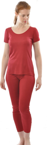 Organic Ribbed Silk Leggings for Women