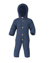 Organic Soft Wool Fleece Hooded Baby Bunting
Color: 080 Blue Melange