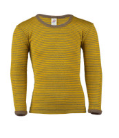 Engel Organic Wool/ Silk Children's Long Sleeved Shirt
Color: 1875E saffron / walnut