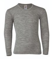 Engel Organic Wool/ Silk Children's Long Sleeved Shirt
Color: Grey Melange