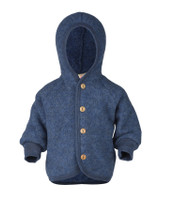 Soft Organic Wool Fleece Hooded Jacket for Babies
Color: Blue Melange