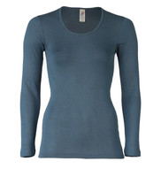 Engel Organic Wool/Silk Women's Long Sleeved Shirt 
Color: atlantik