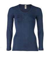 Engel Organic Wool/Silk Women's Long Sleeved Shirt 
Color: 33 Navy