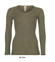 Engel Organic Wool/Silk Women's Long Sleeved Shirt 
Color:  43E Olive