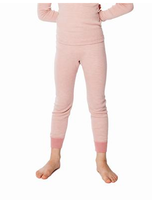 Kids' Organic Wool/ Silk Long Johns
Color: natural/ rose stripes