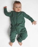 Organic Merino Wool/ Silk Romper with Optional Feet