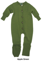 Organic Merino Wool/ Silk Romper with Optional Feet