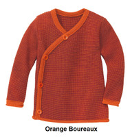 Disana Organic Wool Melange Jacket Sweater
Color: 973 Orange Boureaux