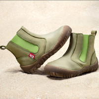 Natural Leather Children's Boots
Color: Olive/ Green