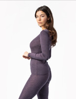Women's Long Sleeve Underwear Shirt, Organic Wool Cotton
