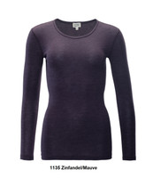 Women's Long Sleeve Underwear Shirt, Organic Wool Cotton