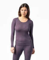 Women's Long Sleeve Underwear Shirt, Organic Wool Cotton