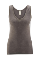 Women's Sleeveless Shirt | Organic Merino Wool/ Silk
Color: 77 Charcoal