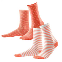  Organic Cotton Women Socks
Color: 844 coral/white