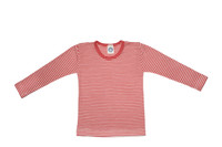 Organic Wool/Silk Long Sleeved Kids Shirt
Color: Red Stripes