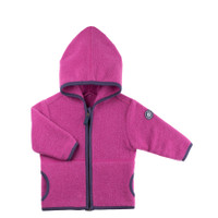 Organic Marino Wool Fleece Baby Jacket
Color: 24 magenta