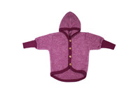 Organic Wool Fleece Cotton Baby Hooded Jacket
Color: 139 winered melange