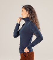 Women's Organic Cotton Turtleneck shirt
Color: 566 ink blue