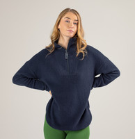 Women's Organic Cotton Fleece Troyer
Color: 566 ink blue