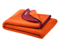 Disana Organic Boild Wool Doublefaced Blanket
Color: 979 Orange Cassis