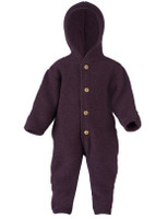 Organic Soft Wool Fleece Hooded Baby Bunting
Color: 059E Purple Melange