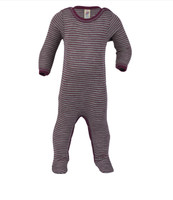 Organic Wool/ Silk Footed Pajamas
Color: Grey Melange / Orchid