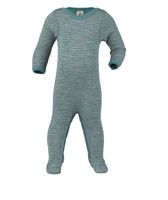 Organic Wool/ Silk Footed Pajamas
Color: Grey Melange / Blue