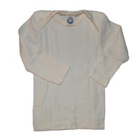 Cosilana Organic Wool/ Silk/ Cotton Long Sleeved Baby Shirt 
Color: Natural