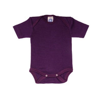 Cosilana Organic Wool/ Silk Short Sleeved Bodysuit
Color: plum