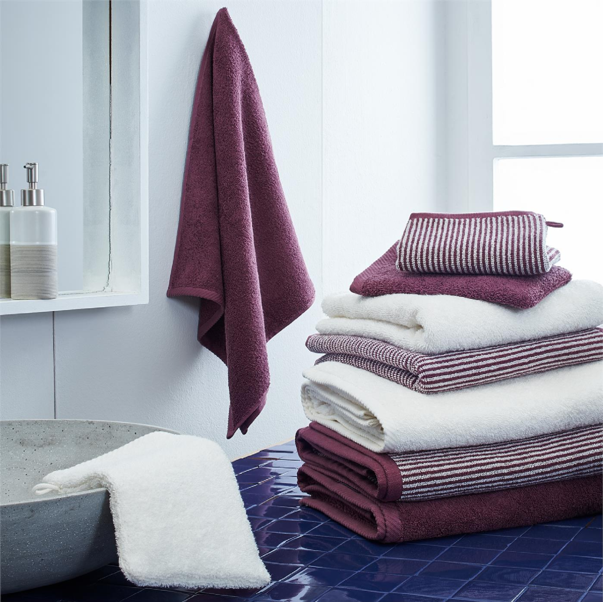 Organic Cotton Striped Terry Towels