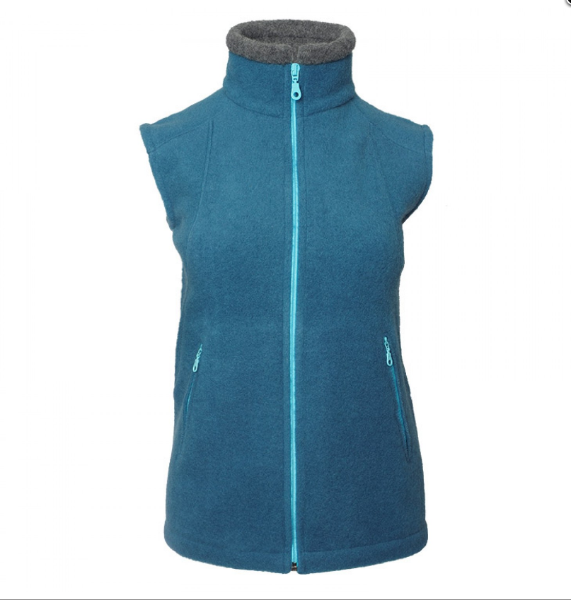 teal fleece vest