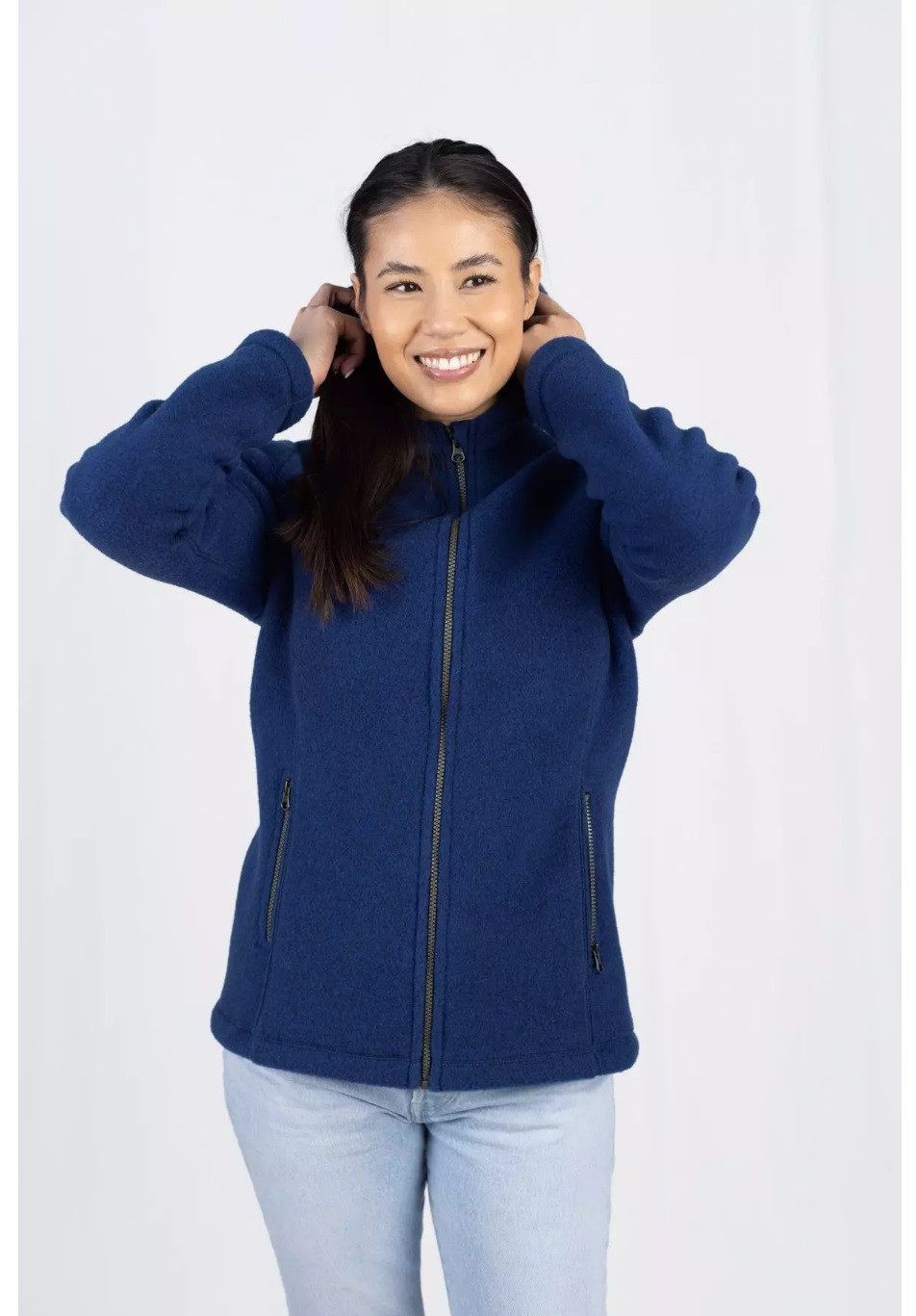 Organic Thick Wool Fleece Hooded Women's Jacket - Little Spruce