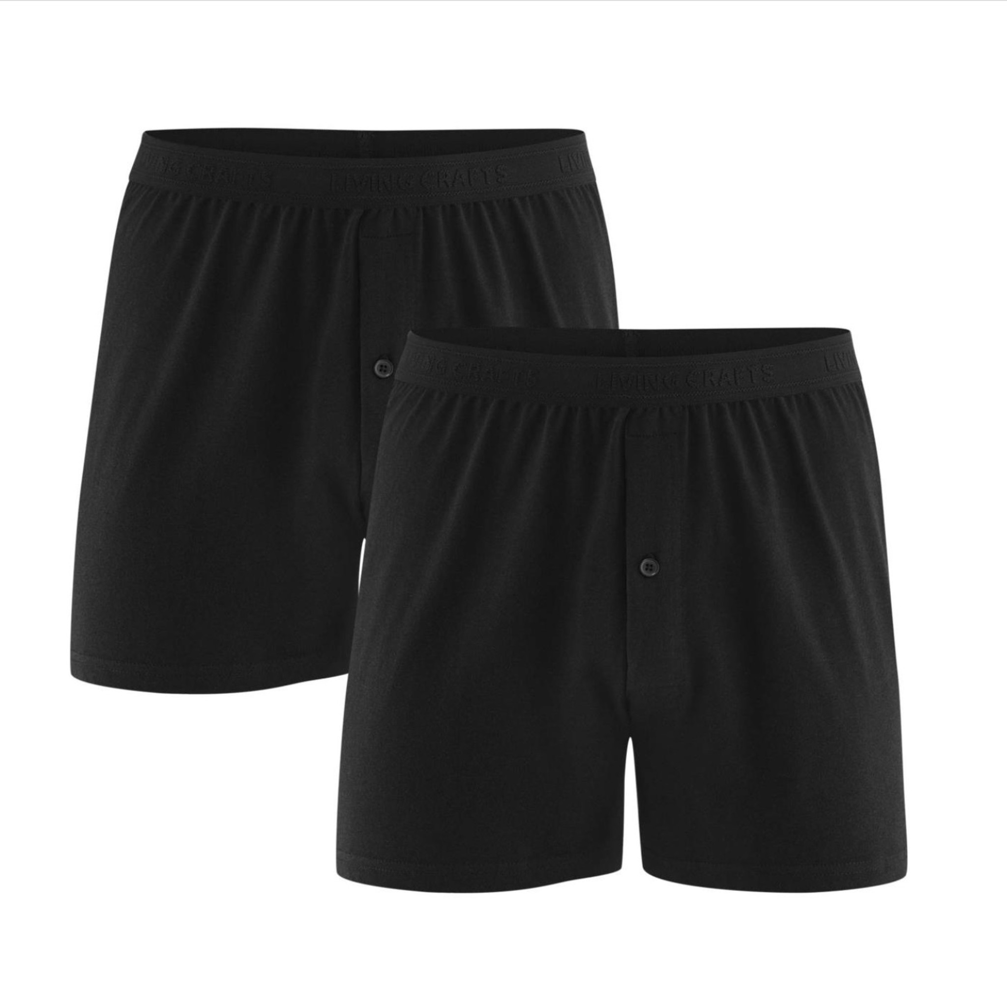 Father Sons 2 Pack Black Boxer Shorts (Shorter Length) - FSP001