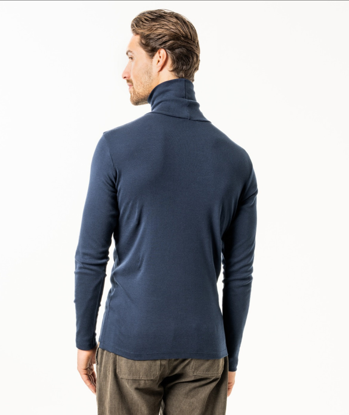 mens turtleneck dress shirts Statement Men's Long Sleeve Shirt - Turtle Neck Sweater - Camel - XL