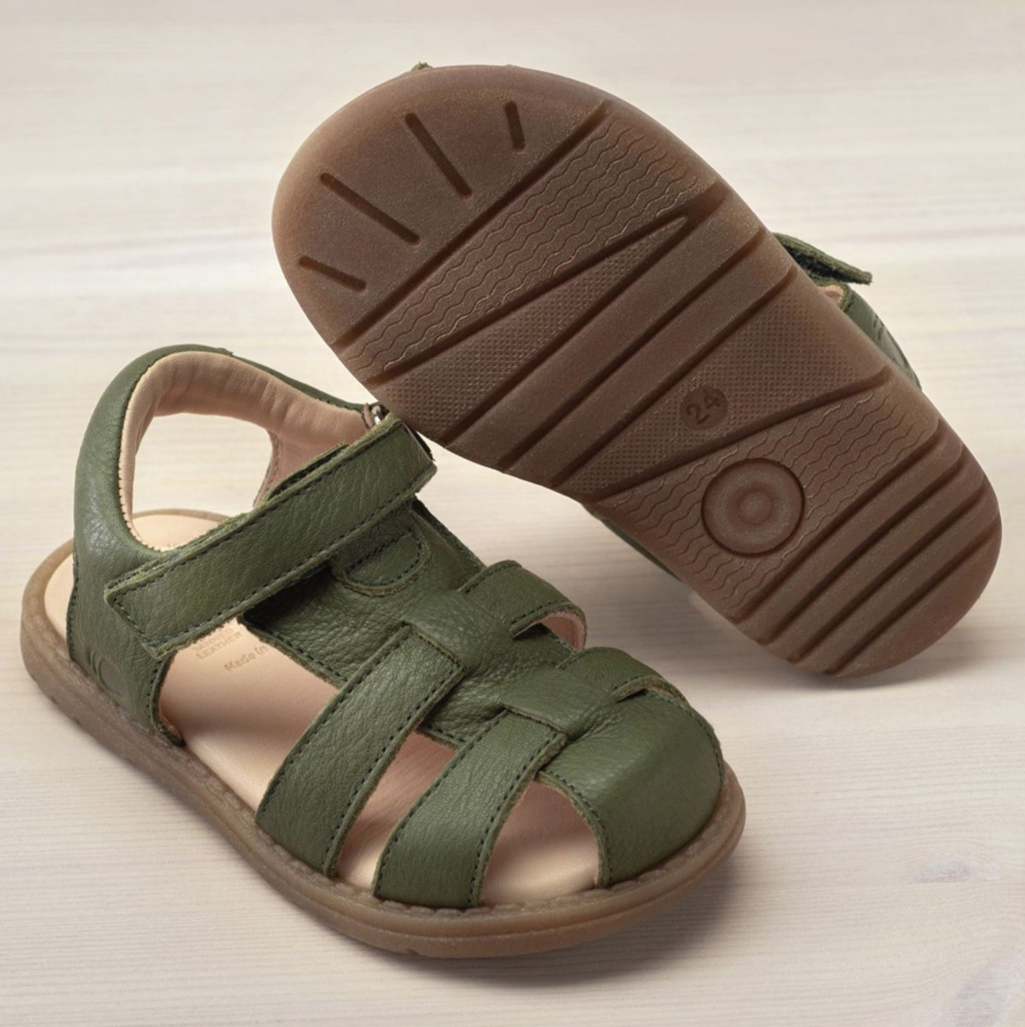 OmaKing Classic leather sandals Meeliku, grey - OmaKing