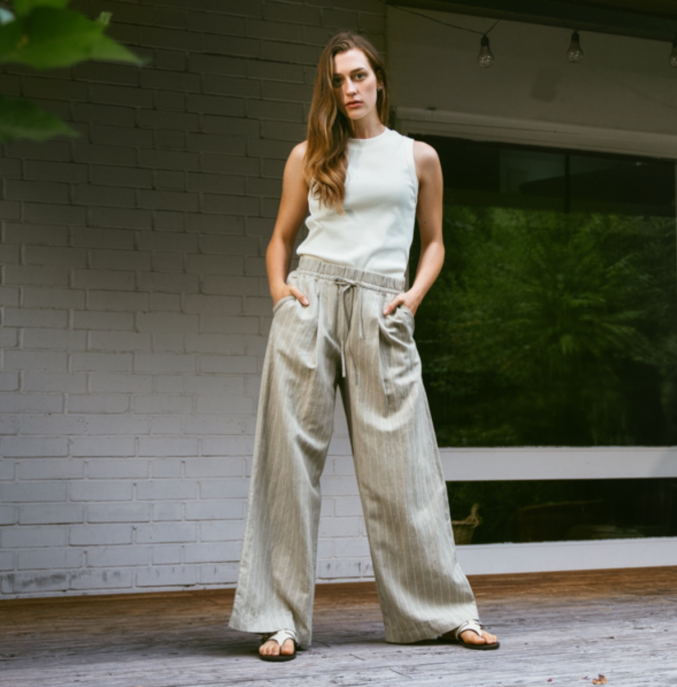 Women's Linen Trousers - " TAKARA " - Little Spruce Organics Women's Linen Trousers - " TAKARA " - Little Spruce Organics