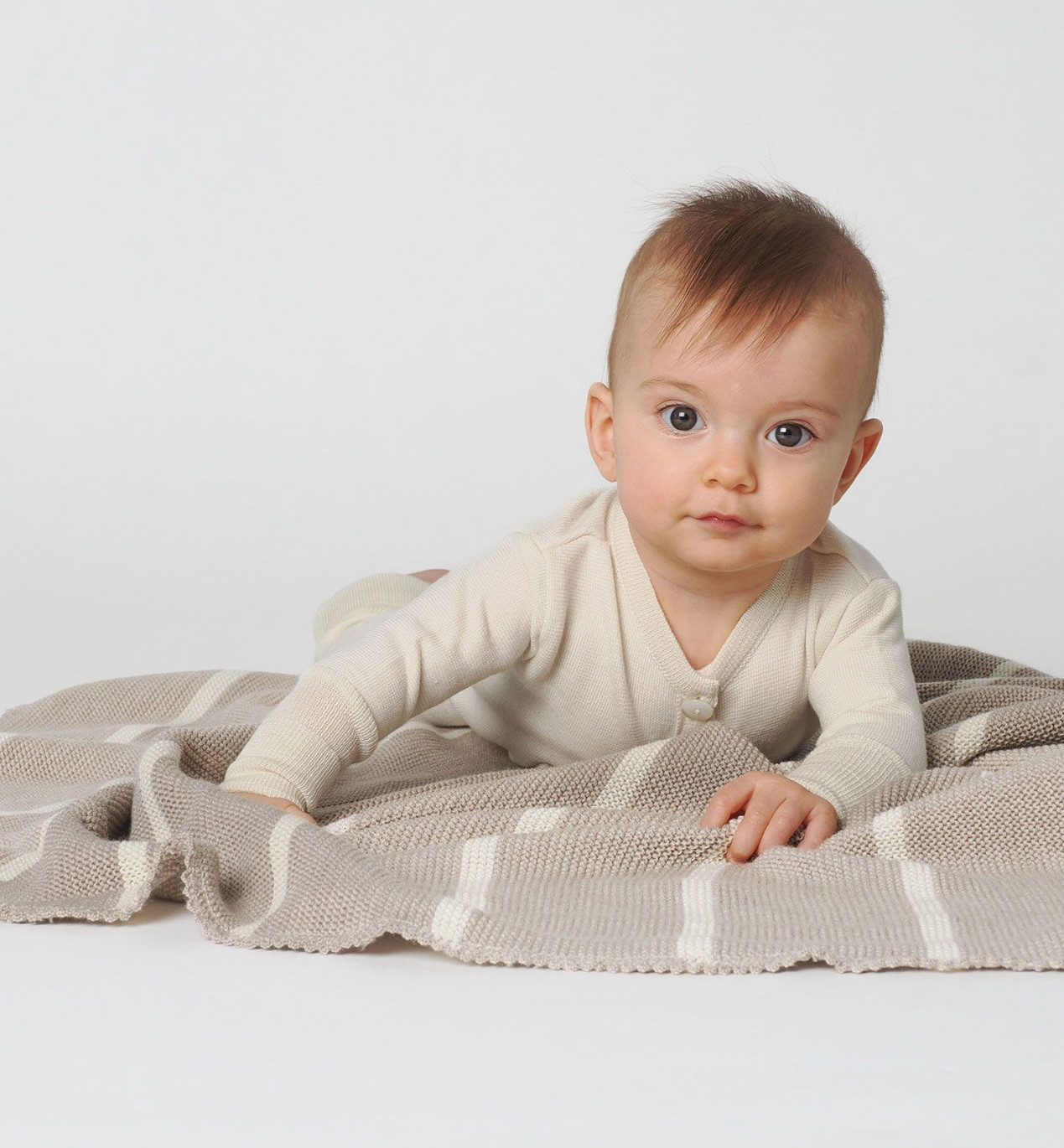 Organic Merino Wool Knitted Baby Blanket- - Little Spruce Organics