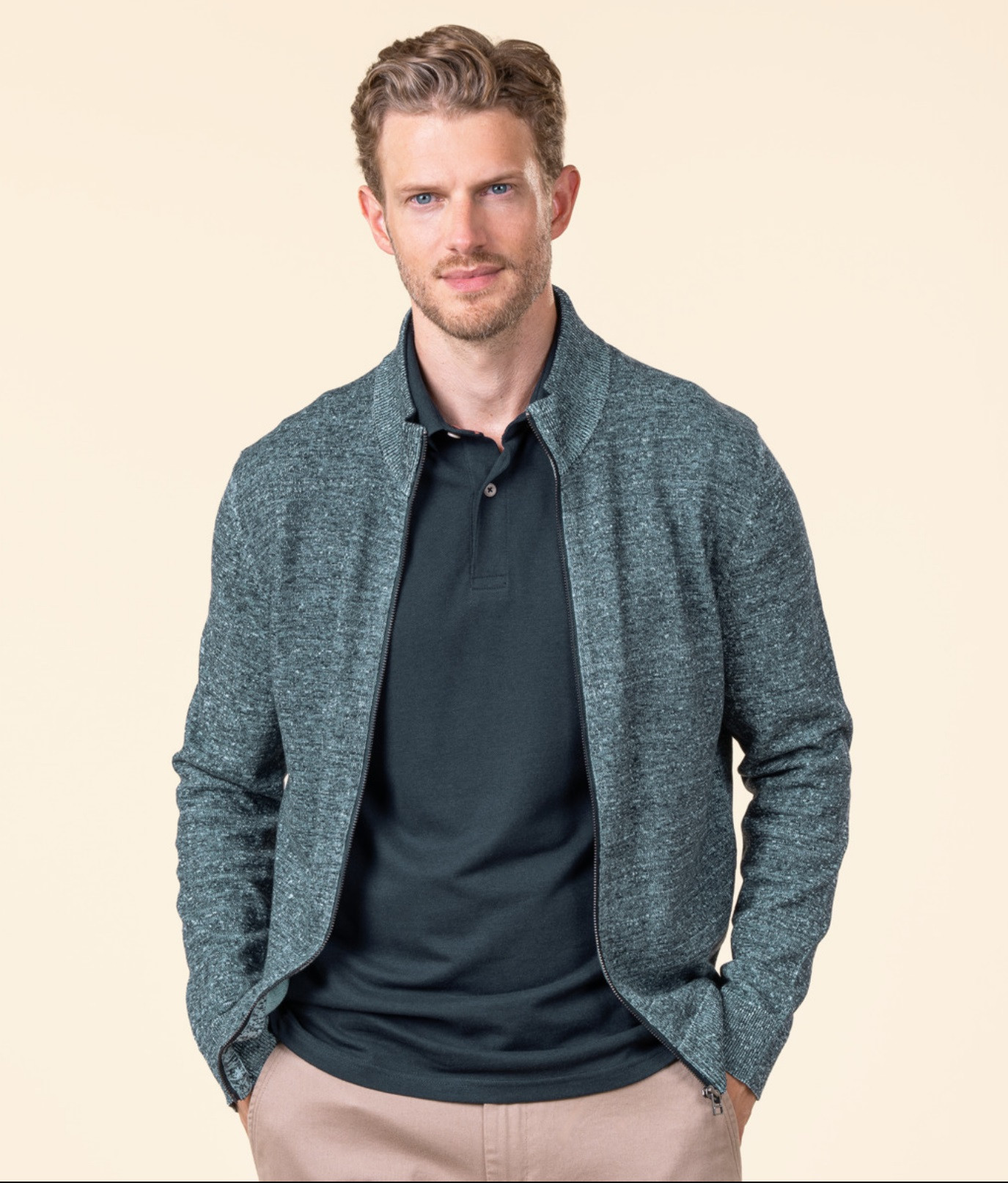 【美品】amiami linen cardigan Organic Cotton Linen Cardigan - 