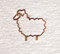 Embroidered sheep, Natural Colored Wool