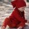 Organic Merino Wool/ Silk Baby Leggings
Color: Cherry Red/ Orange