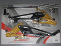 HONDA HORNET 600 2007 ON  REARSETS TYPE 2 BLACK AND GOLD VALTERMOTO 